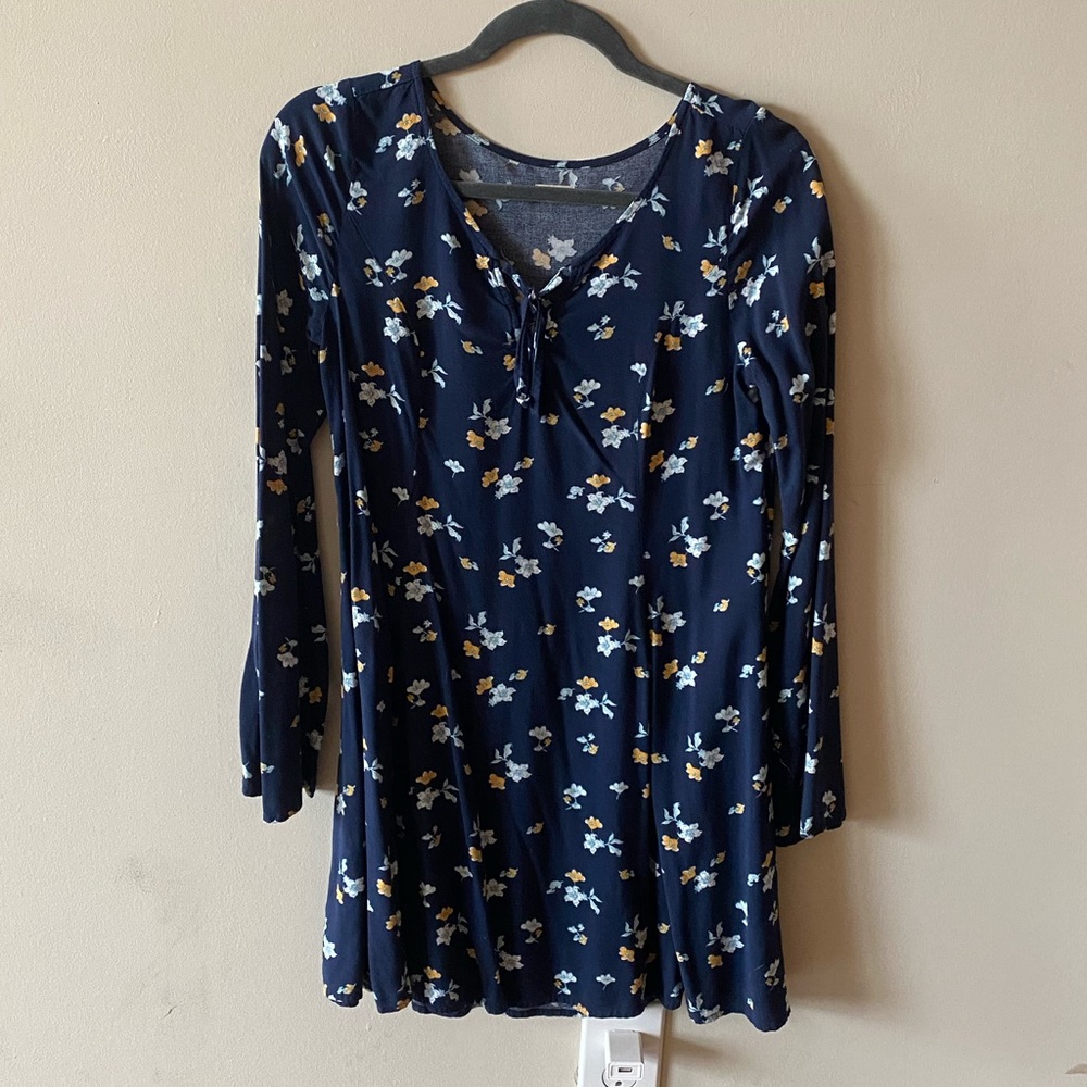 Hollister Floral Navy Dress